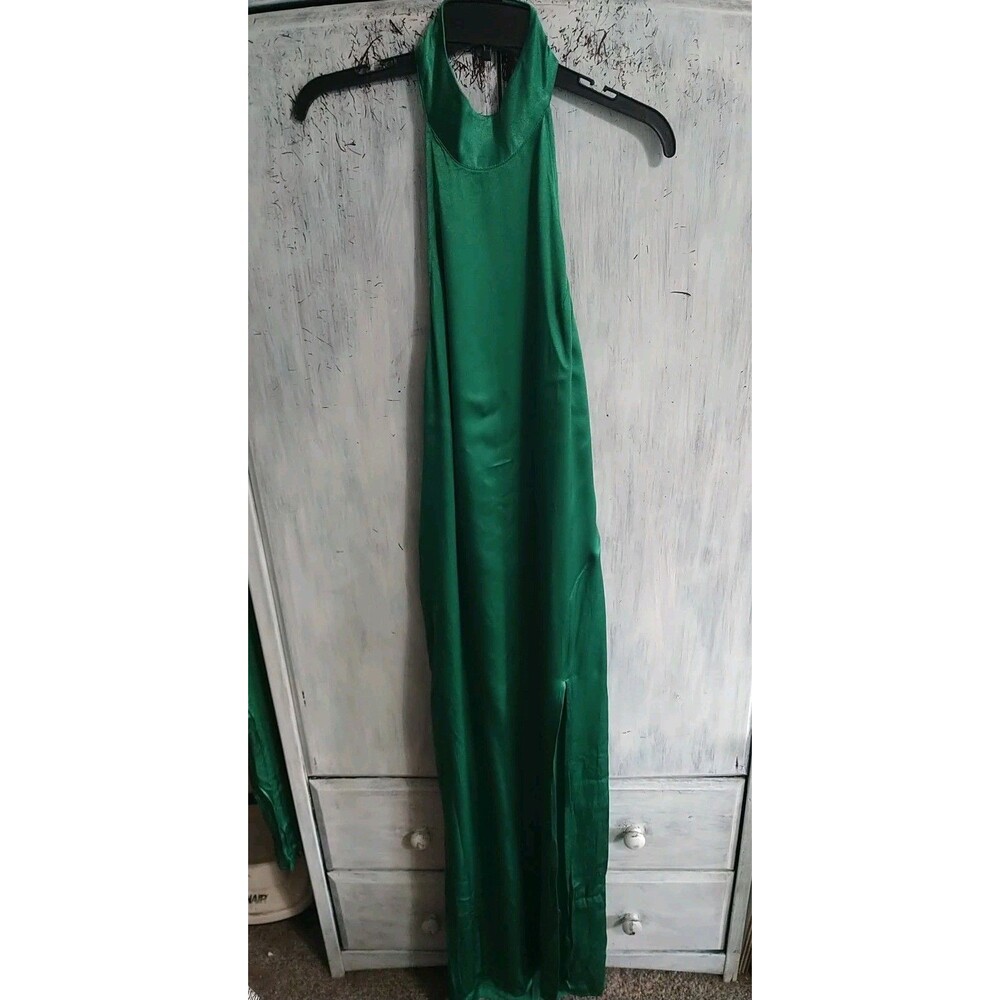 Sndys Everyday Maxi Sleeveless Dress Lrg Medium Green Sexy Sleek Party